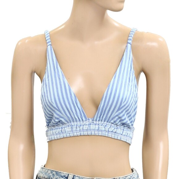 Urban Outfitters Out From Under Boxer Triangle Bralette Top Striped XS 280484 - Picture 6 of 9